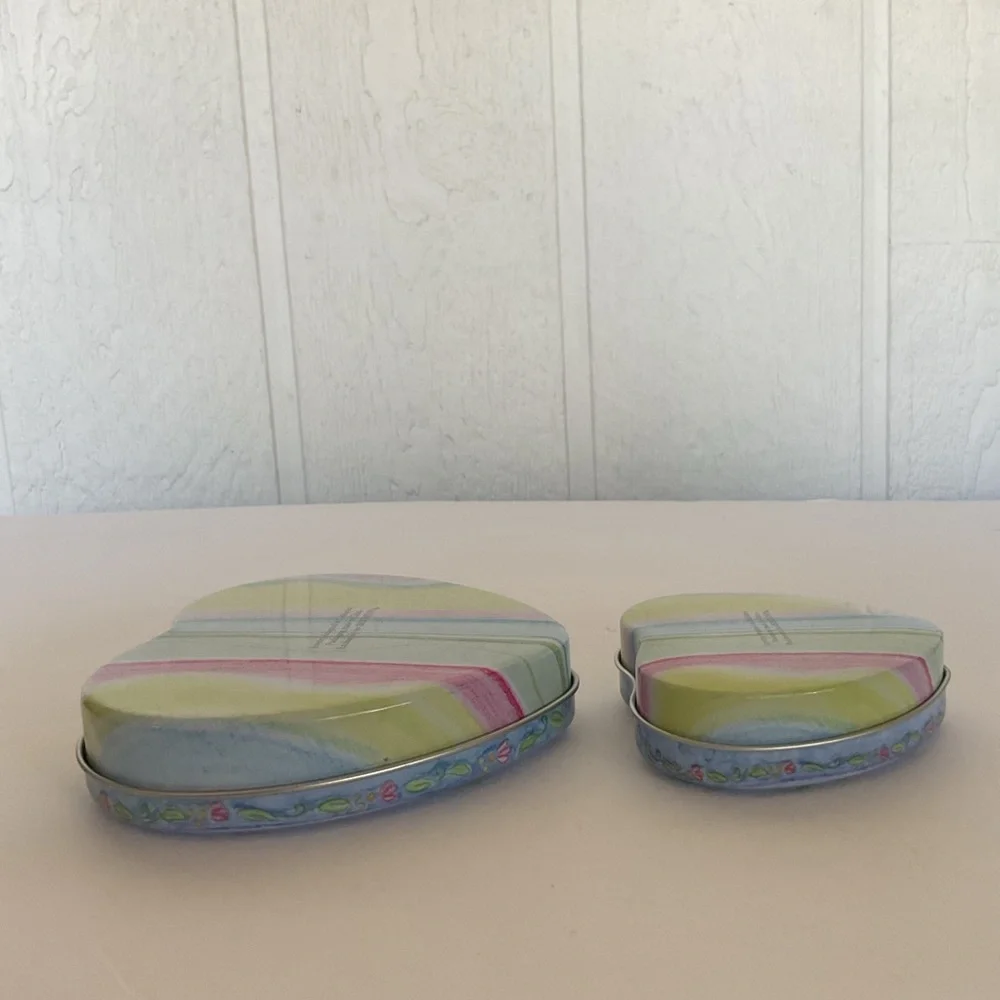 Brighton Jewelry set of two coordinated heart storage tins